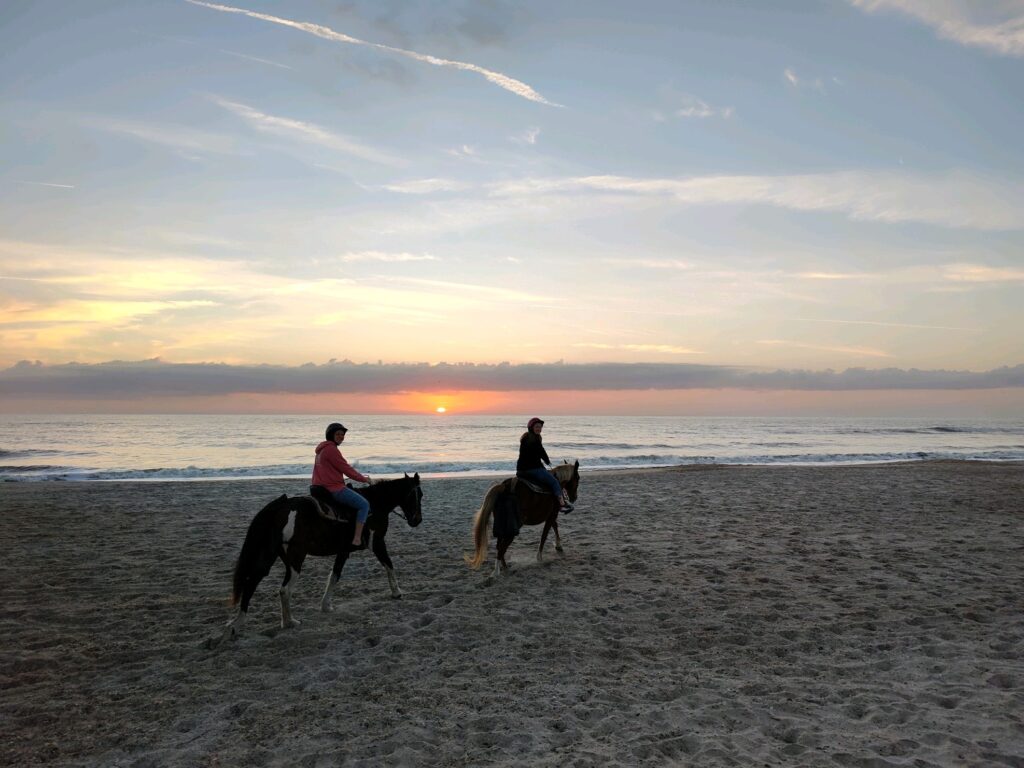 sunrise horseback ride on beach in FL