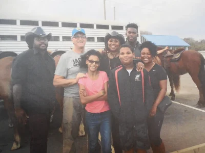 Group on horse riding